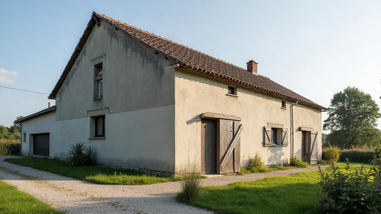 Bocage laitier du Bessin : toiture agricole à Bayeux