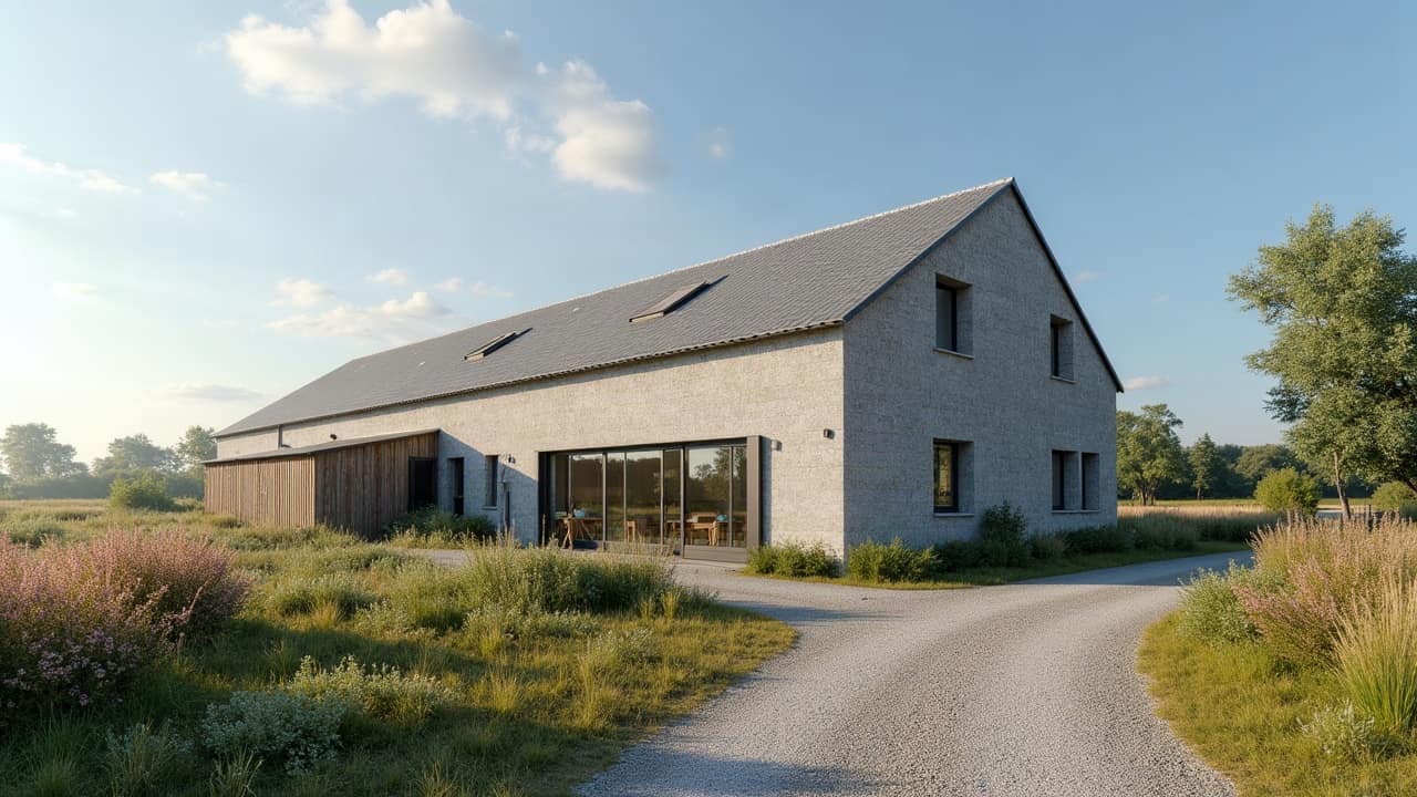 Toiture agricole à Isigny-sur-Mer, continuité laitière