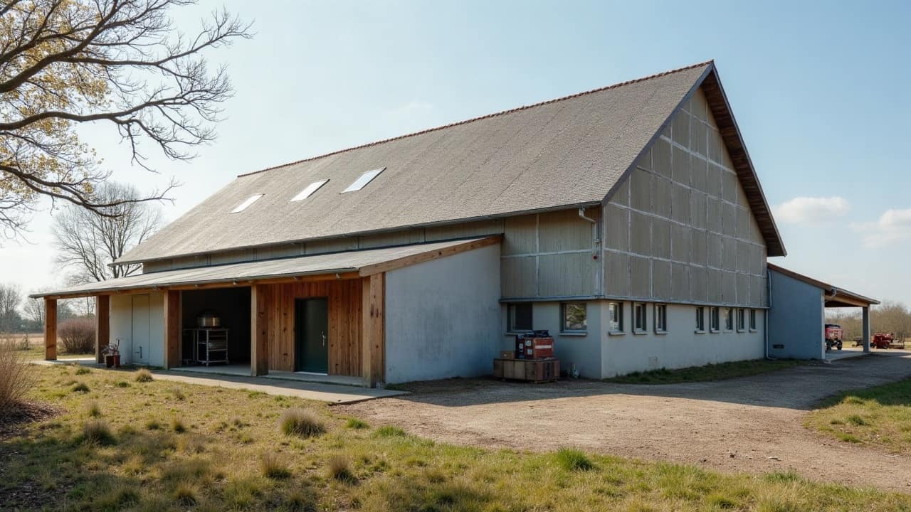 Toiture agricole à Saint-Hilaire-du-Harcouët, bocage sud
